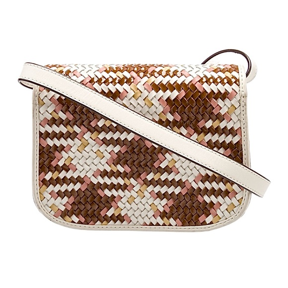 NEW Tory Burch Britten Multicolor Leather Woven Crossbody Shoulder Summer Bag - Picture 3 of 10